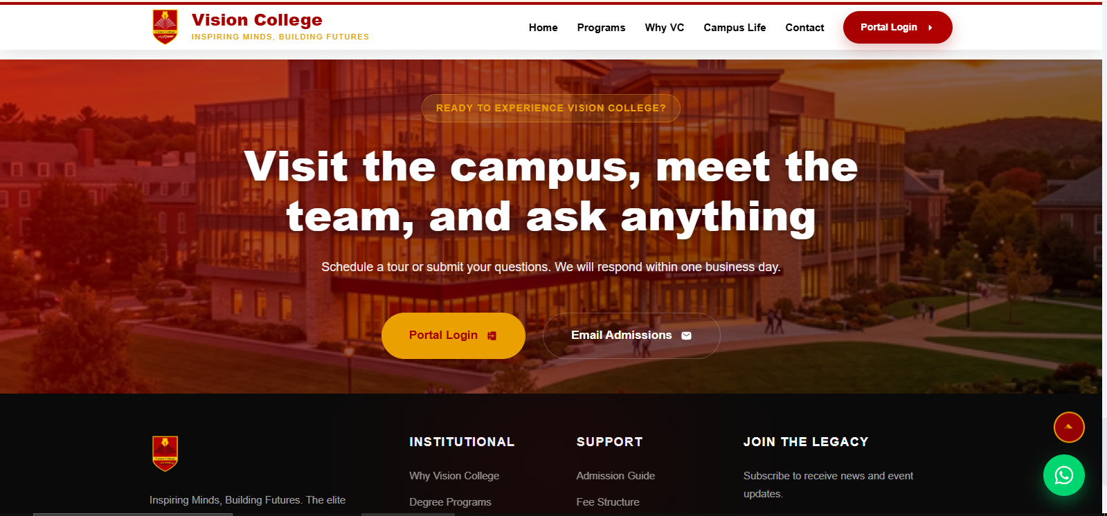 Vision College Gojra — Education Portal Website